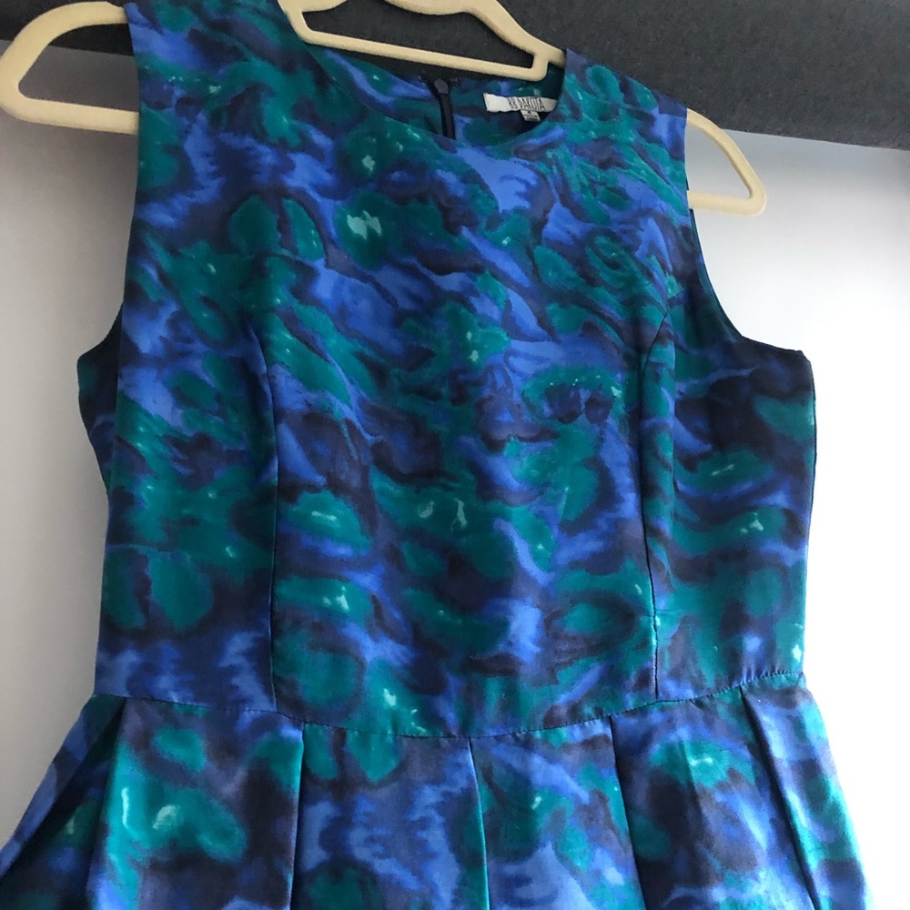 colorful silk sleeveless mini dress